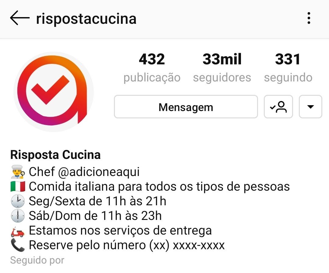 instagram bares e restaurantes risposta