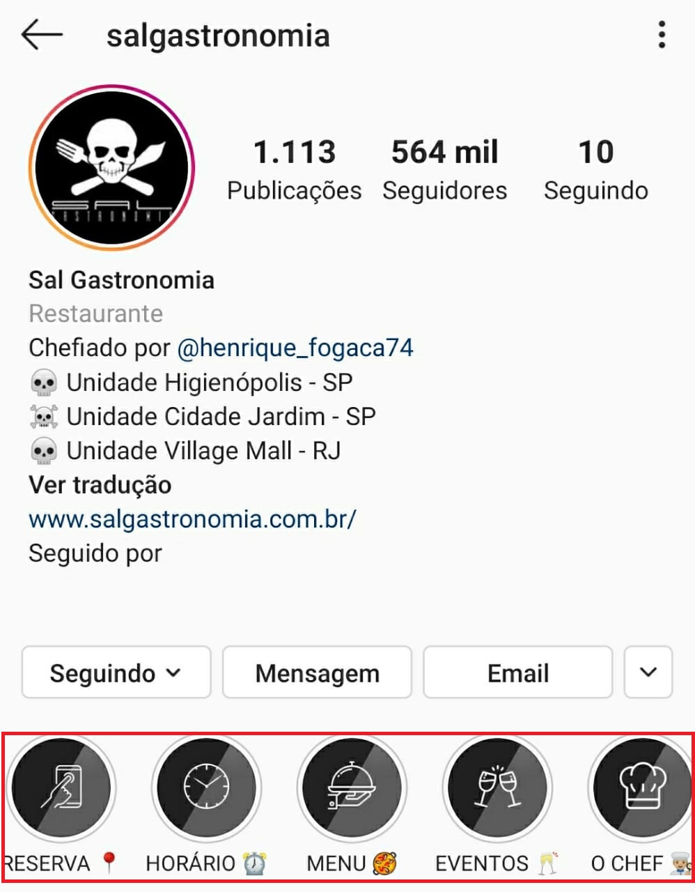 como usar os destaques no instagram de um bar ou restaurante