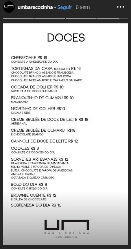 instagram para bares e restaurantes risposta